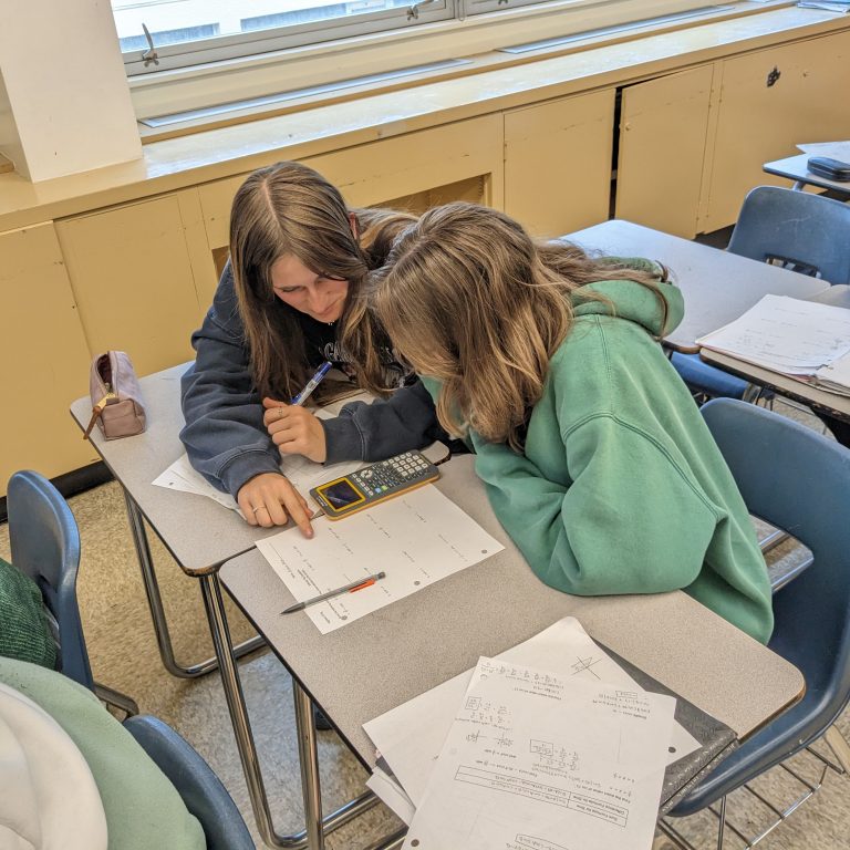 Carlmont students using math calculators - funded by CAF-PTSA mini grants