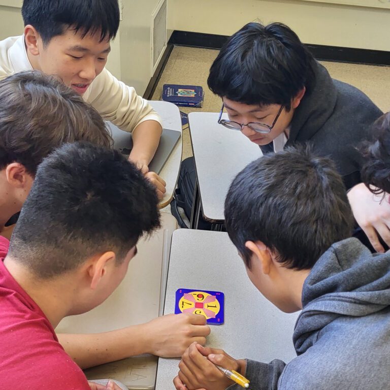 Algebra 2 Trig Math Students playing a math game